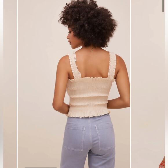 Astr The Label Twiggy Smocked Top Size Small - Picture 2 of 14